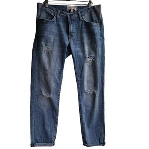 Current Elliott Hatch blue denim distressed maternity jeans sz 27